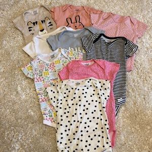 9 onesies, 3-6 and 6-9 month